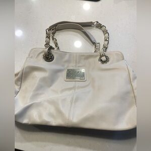 Cream color Nicole Millee handbag. Adorable gold straps